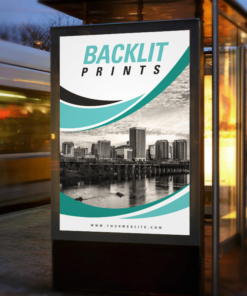 backlit prints at bus station