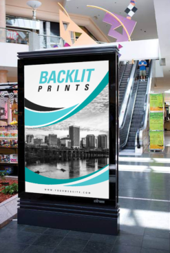 backlit prints in mall