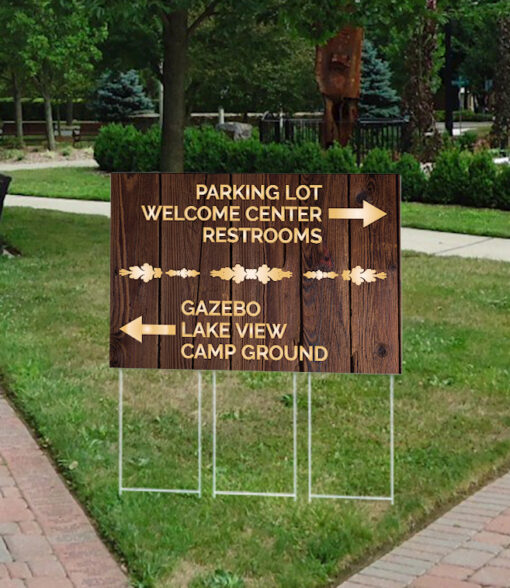 36" x 24" corrugated plastic step stake yard sign at park