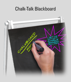 close up of chalk-talk blackboard surface on sign