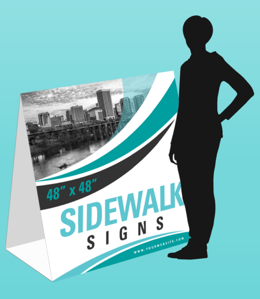 48" x 48" corrugated plastic a-frame sidewalk sign