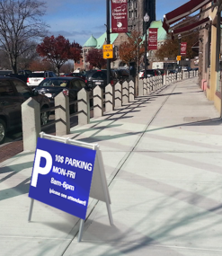 30" x 24" rigid pvc a-frame sidewalk sign for parking deck