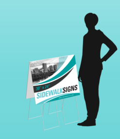 Printed 30" x 42" corrugated plastic step stake a-frame yard sign