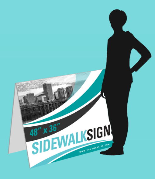 48" x 36" rigid PVC sandwich board sign