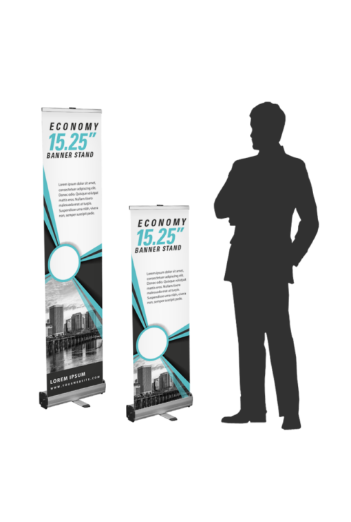 economy banner stands 15.25" width