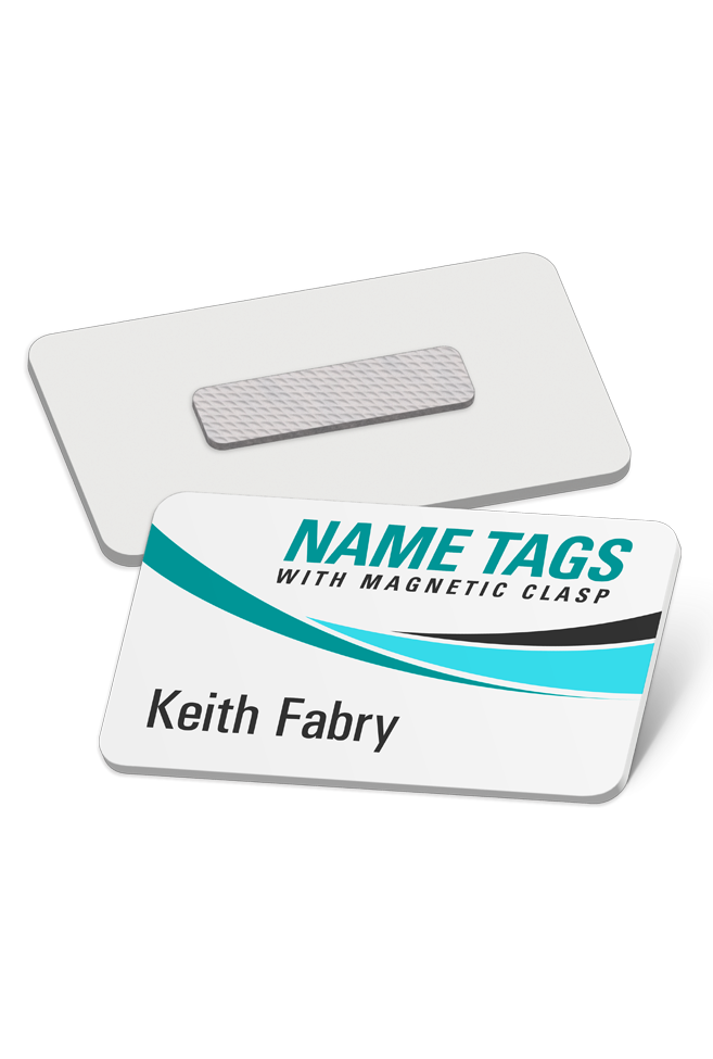 Domed Name Tags with Text Lines