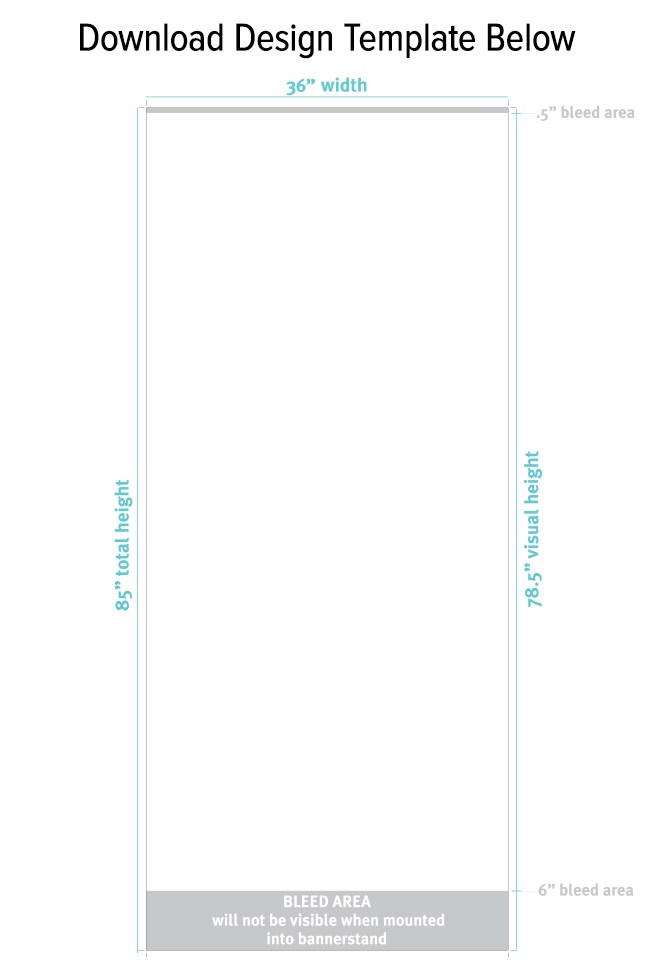 template for 36" standard banner stand