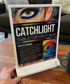 tabletop light box stand shown with light off