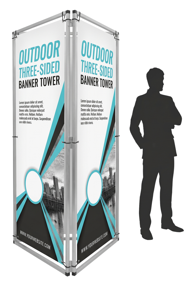Three-Sided Banner Tower